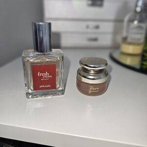 Philosophy Fresh Cream and Rare Beauty